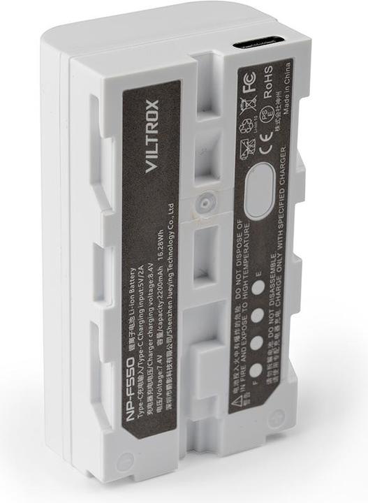 Actual product image Viltrox NP F550 Battery 2200mah with USB C Charging Port (Rechargeable battery)