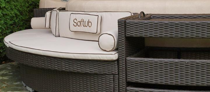 Actual product image Softub Poly Rattan Chill Lounge 220 Mocca