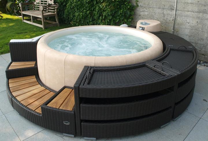 Actual product image Softub Poly Rattan Chill Lounge 220 Mocca