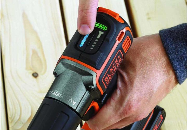 Actual product image Black & Decker 18V cordless drill Autosense (Rechargeable battery operated)