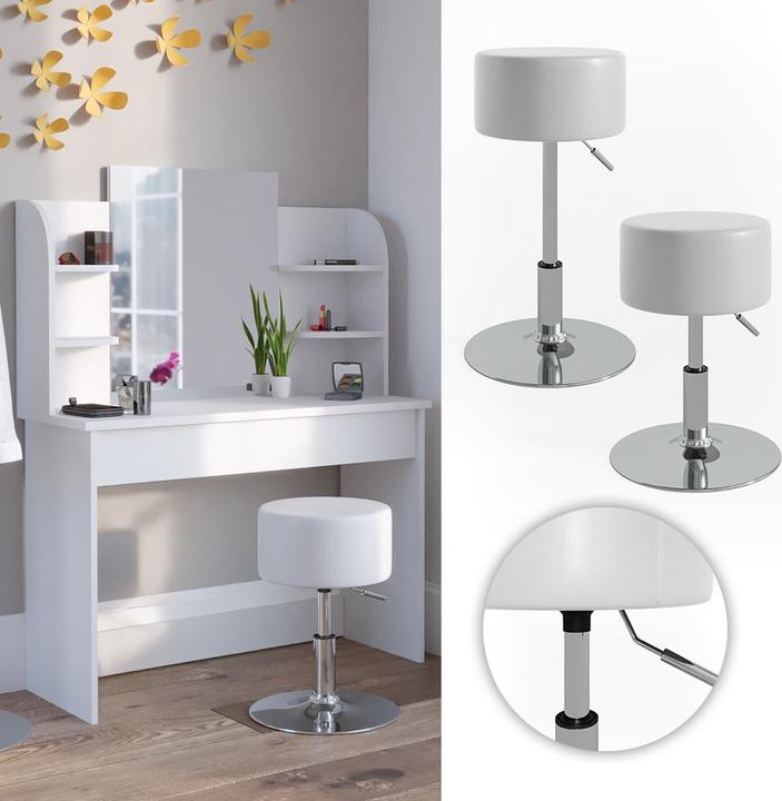Produktbild Vicco Hocker Design, Weiss, 33 x 67 cm für Schminktisch