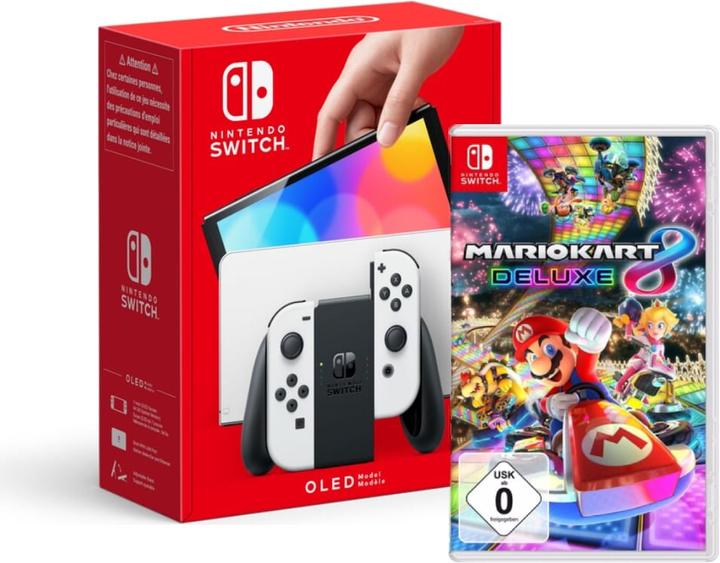 Produktbild Nintendo Switch (OLED) Weiss + Mario Kart 8 Deluxe