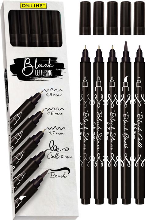 Immagine prodotto Online Black Lettering Set (Nero, 5 x)