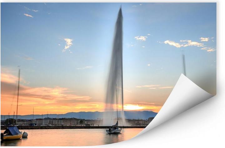 Actual product image Trenddeko Water fountain at Geneva sunset (60 x 40 cm)