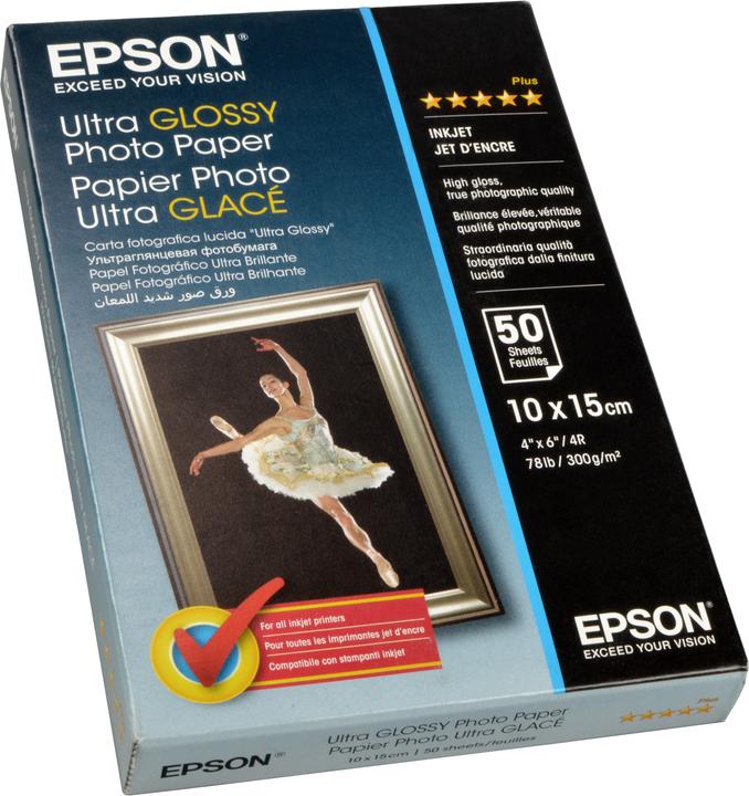 Image du produit Epson Papier brillant Ultra Photo, 50 feuilles (300 g/m², 10 x 15 cm, 50 x)