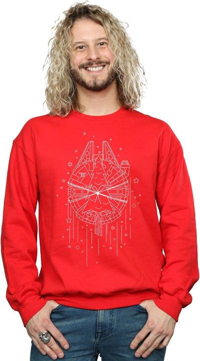 Actual product image Star Wars Mens Millennium Falcon Christmas Tree Delivery Sweatshirt (XL)