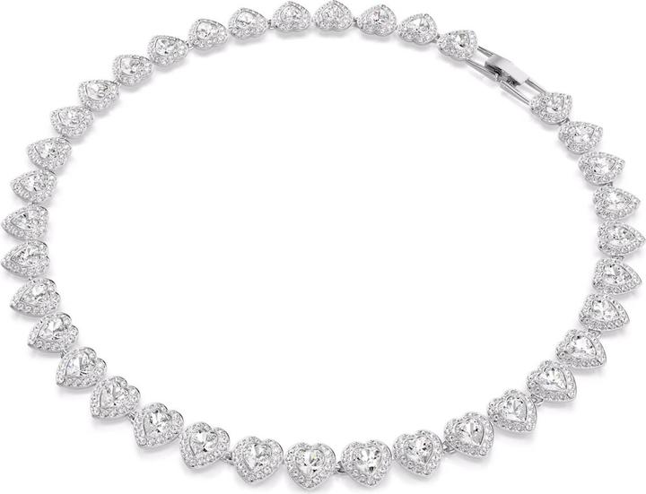 Produktbild Swarovski x Ariana Grande Tennis Halskette Verschiedene Schliffe Herz Weiss Rhodiniert (Swarovski Metall)