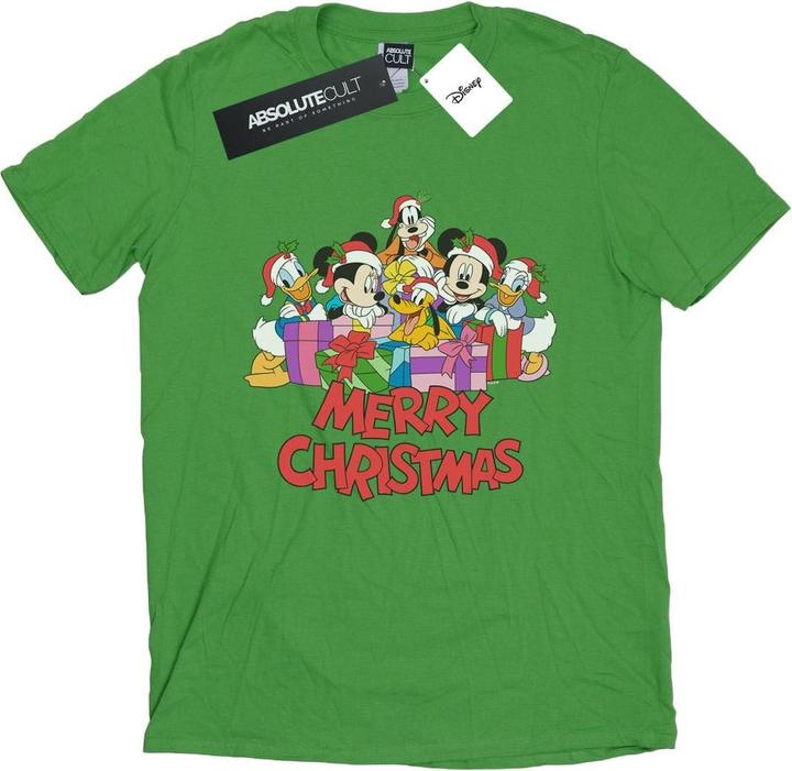 Actual product image Disney Womens/Ladies Mickey Mouse And Friends Christmas Cotton Boyfriend T-Shirt (S)