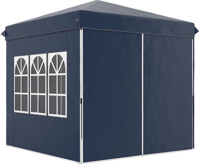 Produktbild Swisshandel24 Faltpavillon 2,5x2,5m, wasserabweisend mit 4 Seitenteilen, Dunkelblau (250 cm, 250 cm)
