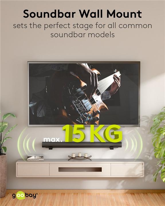 Actual product image Goobay Universal soundbar wall mount (1 pcs., Wall installation, Not movable)
