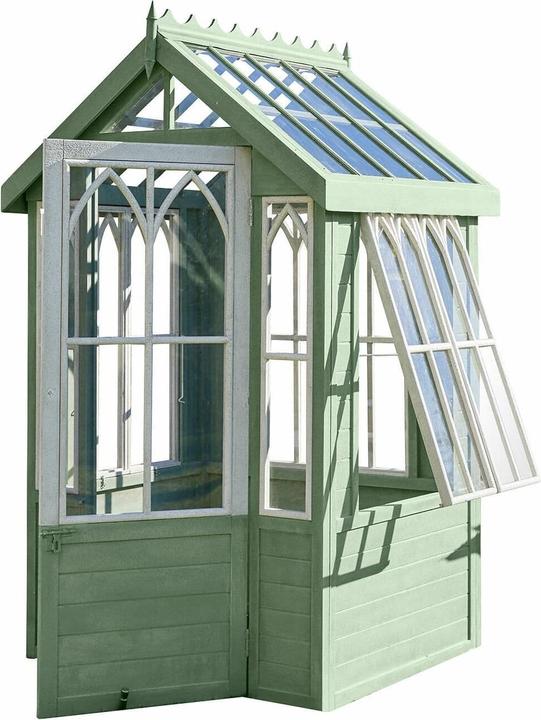 Produktbild Loberon Gartenhaus Anyós grün/weiss