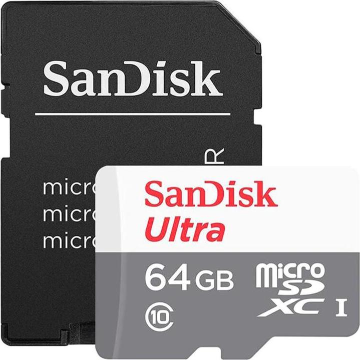 Actual product image SanDisk microSDXC Memory Card Ultra with Adapter, 64Gb, Class 10