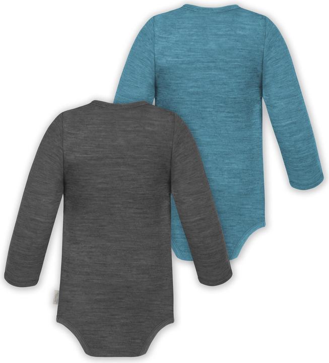 Image du produit Normani Lot de 2 body à langer bébé unisexe manches longues une pièce en laine mérinos - 9351 (68)
