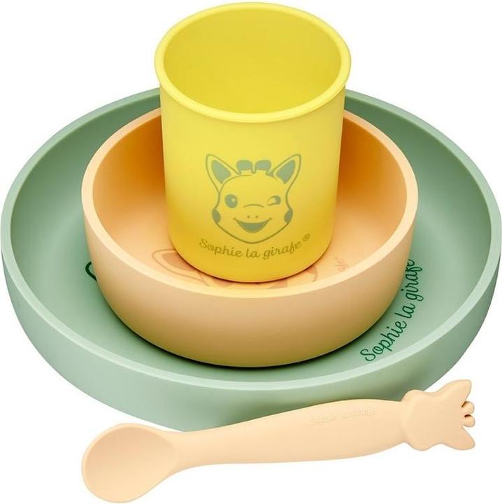 Actual product image Sophie la girafe Children's tableware set silicone 4-piece
