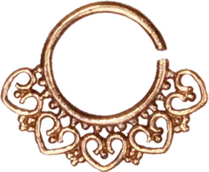 Actual product image Star Piercing Micro Piercing Ring rosegold Herzen und Kugeln (Bronze, without brass)