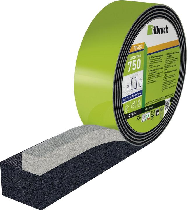 Illbruck TP652 illmod Trioplex+ high-end multifunctional tape 77M roll 5 m (Charcoal)