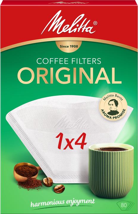 Melitta Original 1x4, Basket, Disposable coffee filter, Paper, 80 pc(s)