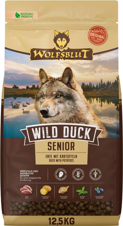 Actual product image Wolfsblut Dry food Dog Wild Duck, 12.5 kg (Senior, 1 pcs., 12500 g)