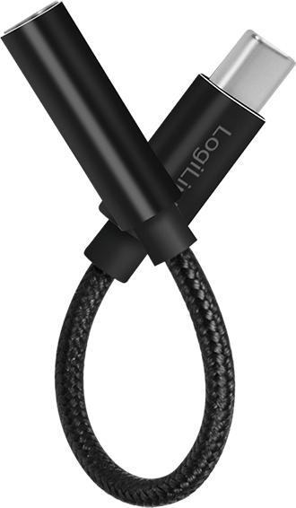 Produktbild LogiLink Cable USB-C to 3.5mm 0,13m Black (USB Typ C, USB Typ C)