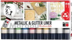 Produktbild Marabu Metallic- & Glitter-Liner Set "Christmas Gifts"