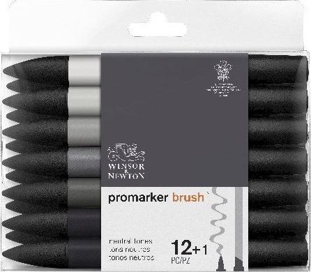 Productafbeelding Winsor & Newton Penseelstift 12+1 neutrale tinten (Neutrale tinten, 13 x)