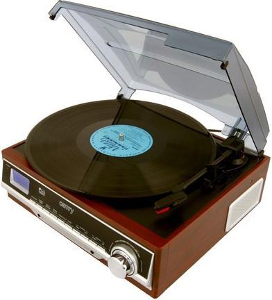 Actual product image Camry CR 1113 Audio turntable with belt drive, cappuccino, chrome, wood (Semi-automatic)