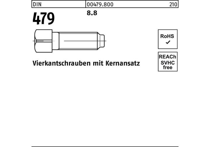 Produktbild Vierkantschraube DIN 479 m.Kernansatz M 10 x 25 8.8 (50 Schrauben pro Stück)