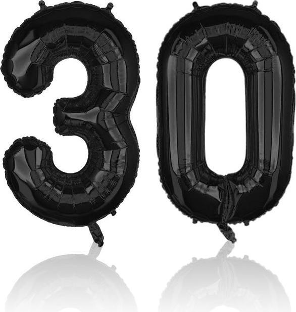 Actual product image Hermex Number balloon number 30 black foil balloon birthday party balloon 40cm (1 x)