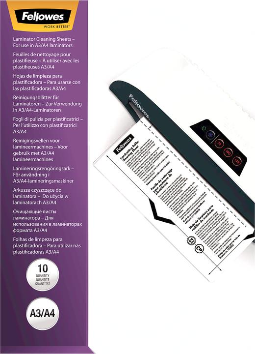 Image du produit Fellowes Boîte de nettoyage et de protection, paquet de 10 (A4, 10 pièce(s), 125 µm)