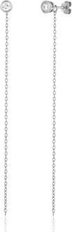 JVD - Long silver earrings 2 in 1 with zircon SVLE1848X75BI00
