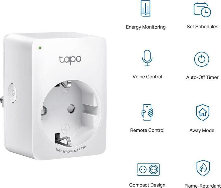 Actual product image Abus TPLLTAPOP110 E - TP-Link Tapo P110 Smart Plug Type E Wi-Fi with Energy Monitoring