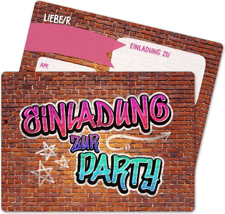 Actual product image Papierdrachen Geburtstags Einladungskarte Jugendlich Mädchen (12 pcs.)