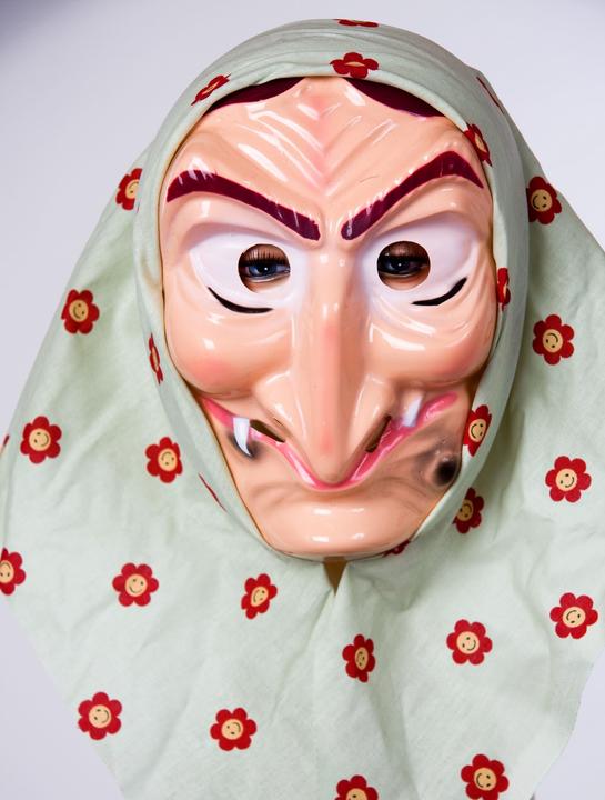 Produktbild Festartikel Müller Hexenmaske Mit Kopftuch, Pvc