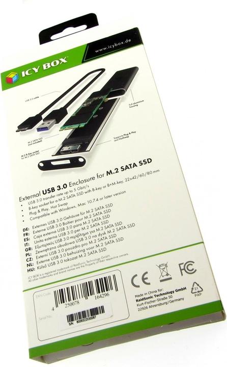 Produktbild Icy Box Ib-183m2 (M.2 2280, M.2 2260, M.2 2242)