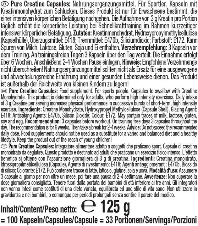 Immagine prodotto Weider Creatina (100 Pezzo/i, Pillole, 100 g)