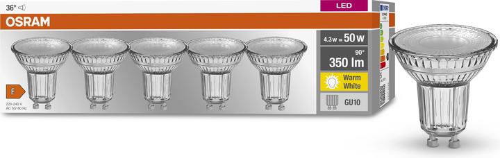 Productafbeelding Osram LED-basis (GU10, 4.30 W, 350 lm, 5 x, F)