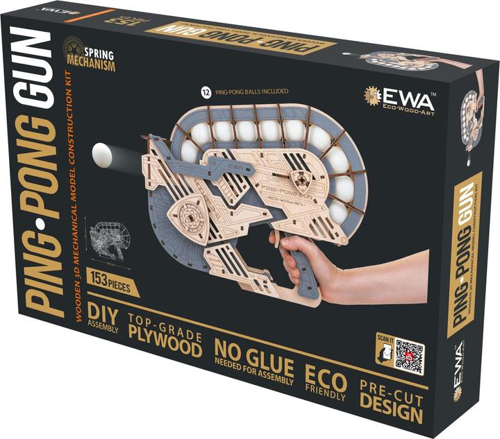 Produktbild Eco Wood Art 3D Holz Modellbausatz - Ping-Pong Pistole (153 Teile)