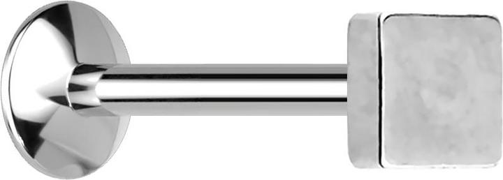 Actual product image Star Piercing Micro UFO Labret internal thread silver with square (without brass, Surgical steel 316L)