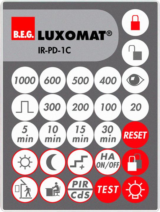 Produktbild BEG Fernbedienung Luxomat IR-PD-1C 92520 für Präsenzmelder PD11-M-1C flat