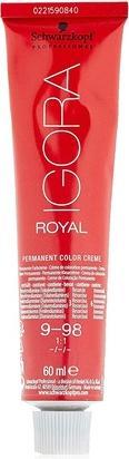 Schwarzkopf IGORA Royal Premium Hair Color 9-98 Extra Light Blonde Violet Red 60ml (9-98 Extra Light Blonde Violet Red)