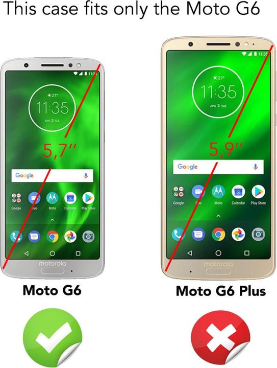 Actual product image Nalia (2-pack) Protective glass (2 Piece, Motorola Moto G6)