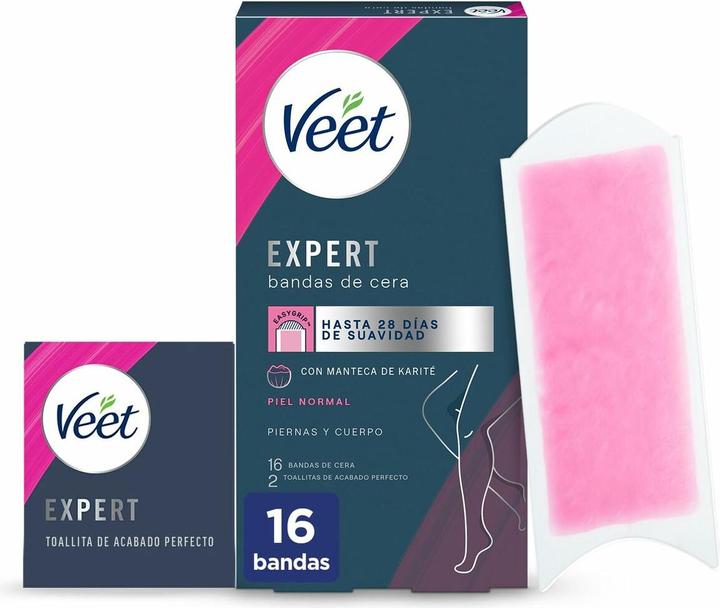 Produktbild Veet Expert Cold Wax Strips for Hair Removal from Legs and Body with Shea Butter 16 Strips (16 x)