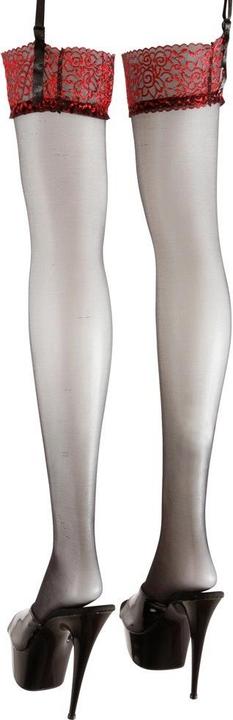 Produktbild Cottelli Collection Strümpfe mit rotem Abschluss (XL)