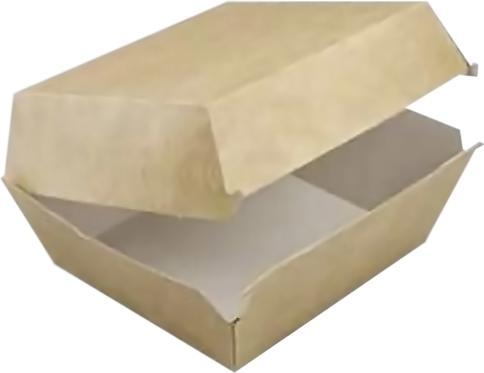 Actual product image Antalis Burger Box 120x120x82 mm Kraft Brown/White,2 pk x 120 pcs/krt (240 x)
