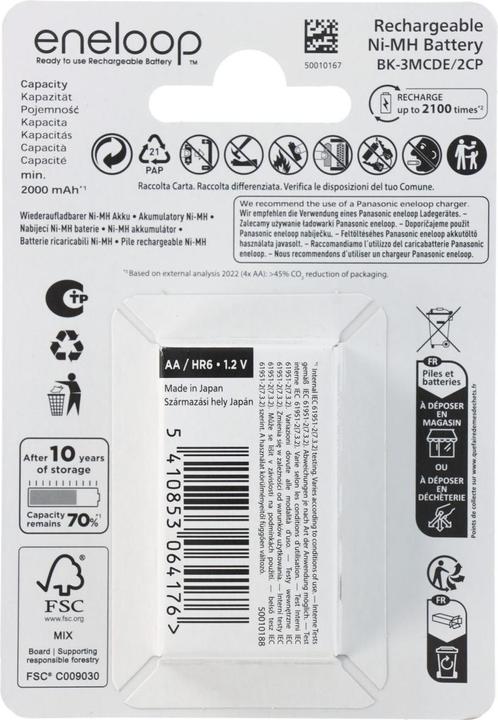 Produktbild Panasonic Adapter D, Mono, LR20 und eneloop Akku NiMH, Mignon, AA, HR06 (1 Stk., 2000 mAh, Ladegerät inkl. Akku)