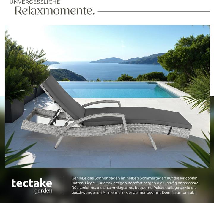 Produktbild tectake Rattan Sonnenliege Océane (190 cm)