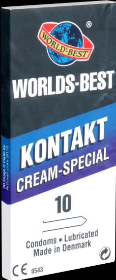 World`s Best Worlds Best «Kontakt Cream Special» 10 gefühlsechte Kondome aus Dänemark (10 Stk.)