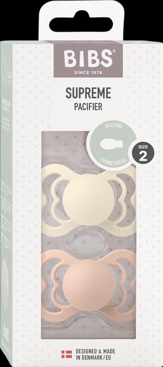 Produktbild Bibs Supreme Silikon Schnuller (2er Pack), Blush & Ivory (Grösse 2, 6-36M) (2 x, 6 - 12 Monate)
