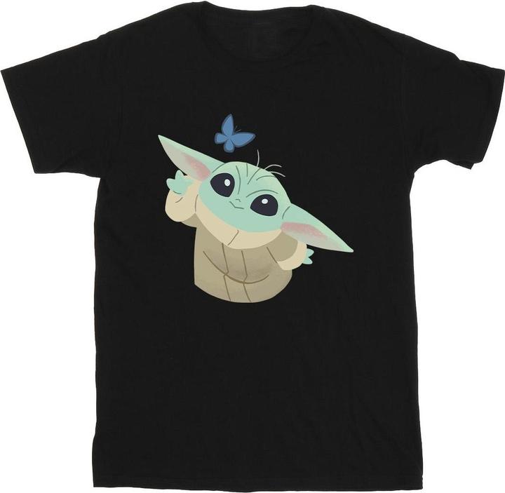 Actual product image Star Wars Mens The Mandalorian Butterfly Catching T-Shirt (S)