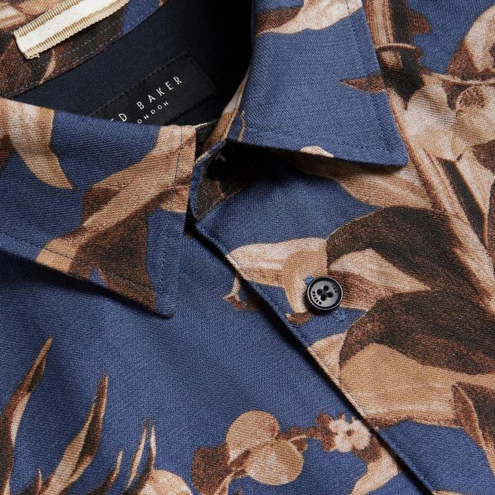 Actual product image Ted Baker Unisex Adult Belmar Linen Blend Short-Sleeved Shirt (S)